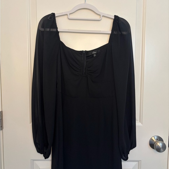 Lulus Black Mesh Long Sleeve Mini Dress - Picture 2 of 4